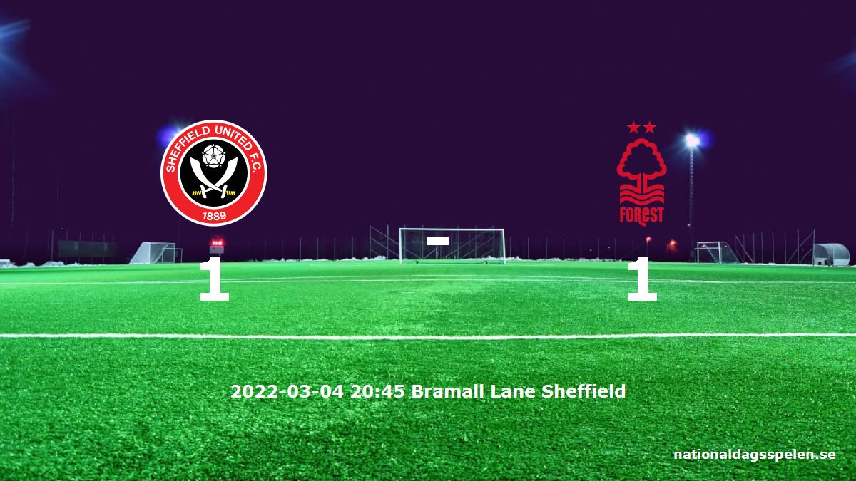 Sheffield United mot Nottingham Forest tidslinje och laguppställning