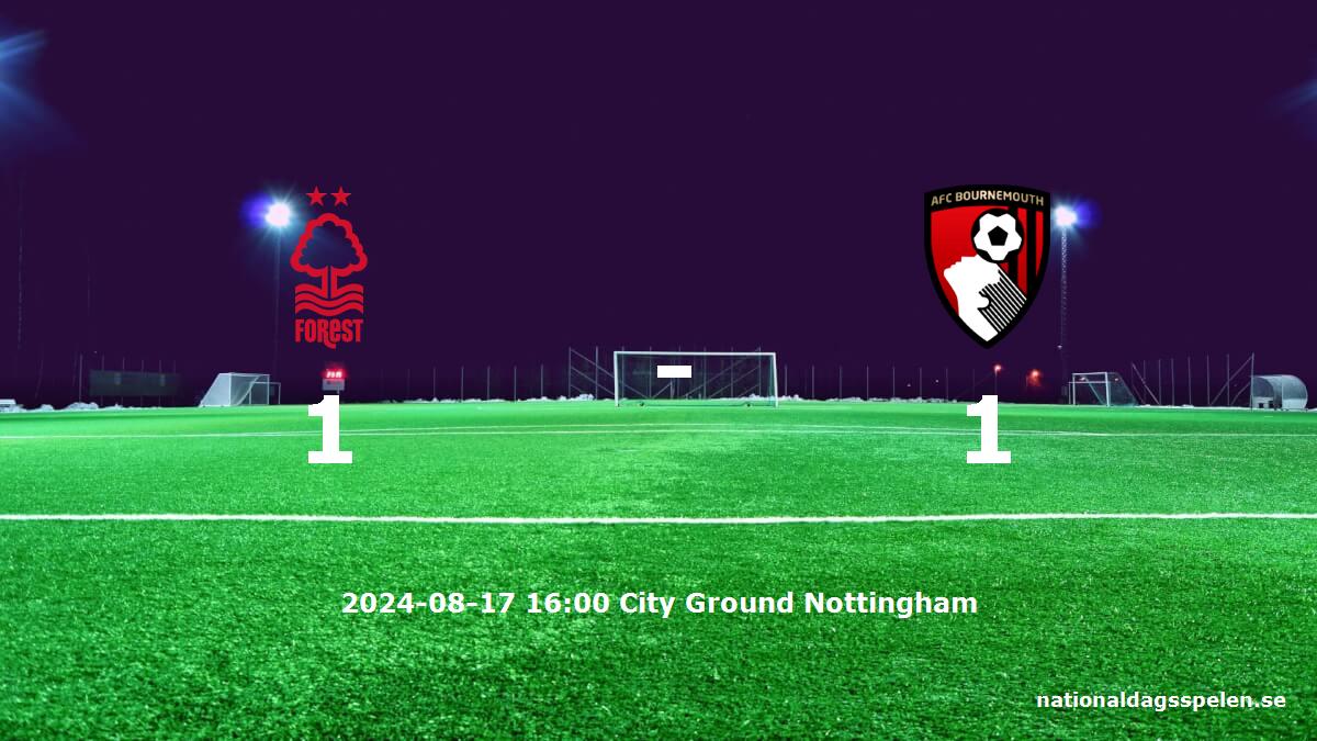 Nottingham Forest mot Bournemouth tidslinje och laguppställning