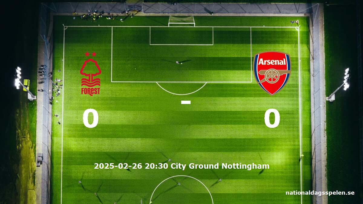 Nottingham Forest mot Arsenal tidslinje och laguppställning